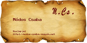 Módos Csaba névjegykártya