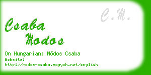 csaba modos business card