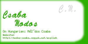 csaba modos business card